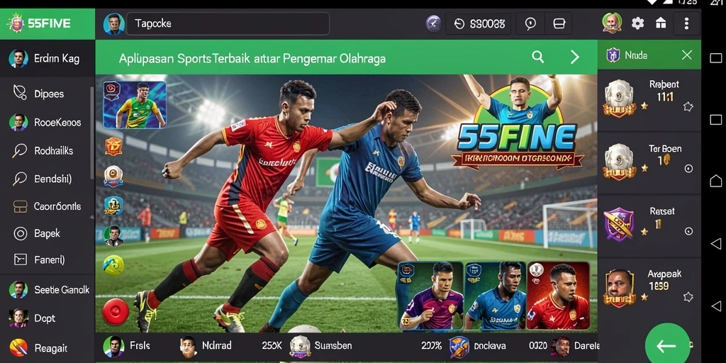Screenshot menunjukkan gameplay mendebarkan dari aplikasi Sportsbook.