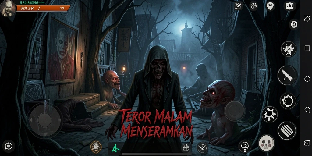 Gameplay menegangkan di dalam suasana gelap dan horor.