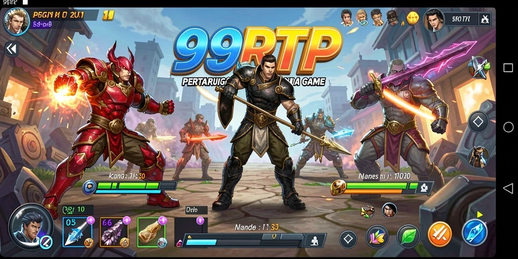 Gameplay mendebarkan dalam 99RTP yang menampilkan pertarungan karakter.
