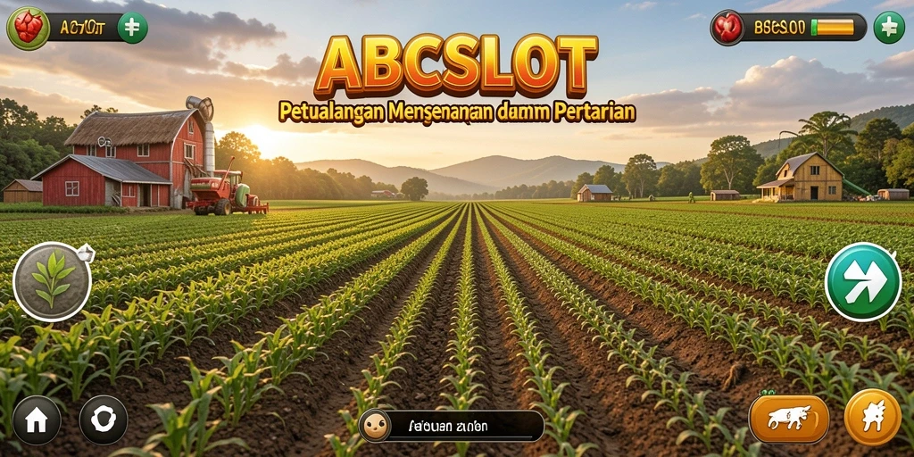 Tampilan menarik dari gameplay pertanian ABCSLOT saat menanam dan merawat tanaman.