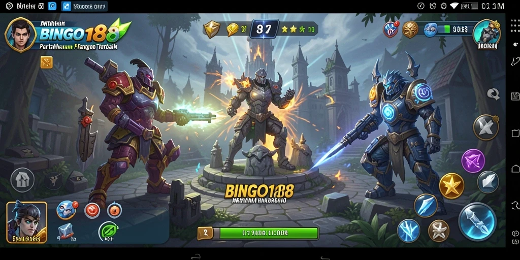 Tangkapan layar BINGO188 memperlihatkan pertahanan menara yang strategis dan serangan musuh.