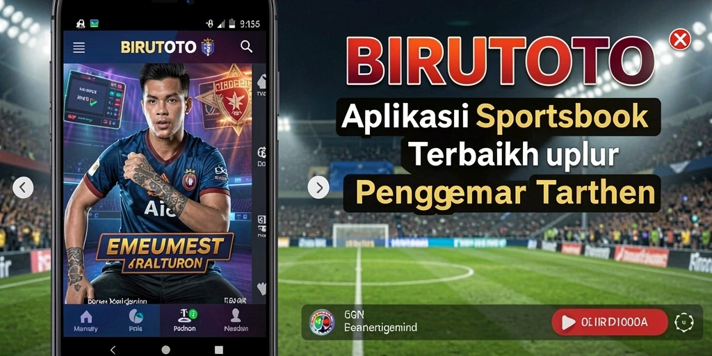 Screenshot BIRUTOTO menampilkan antarmuka aplikasi sportsbook yang menarik.