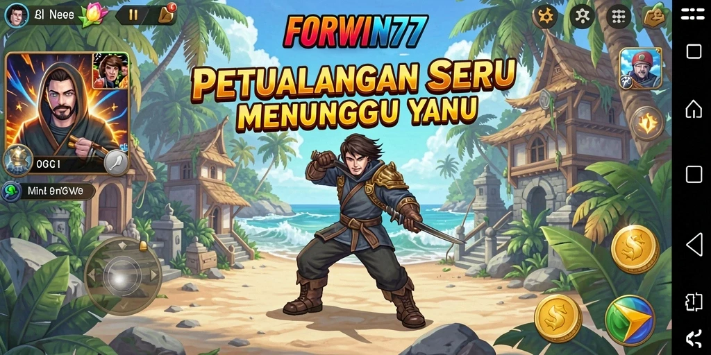 Tampilan gameplay seru dan menantang dalam FORWIN77.
