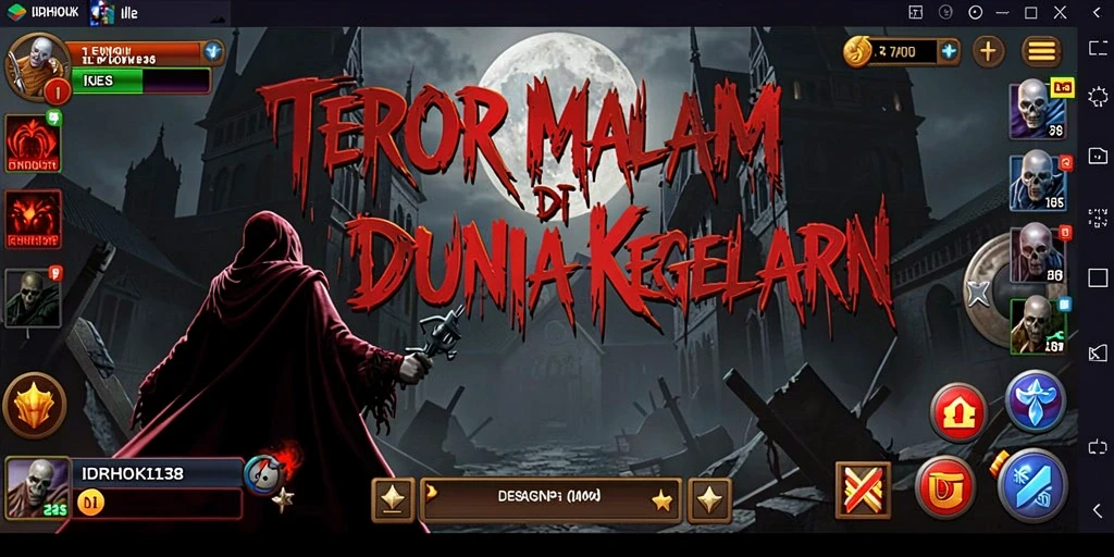 Screenshot gameplay dari <strong>IDRHOKI138</strong> menunjukkan suasana menakutkan saat eksplorasi.