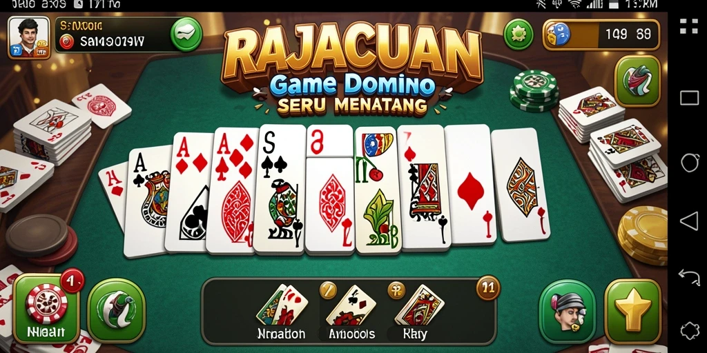 Screenshot menunjukkan suasana permainan Domino RAJACUAN yang seru.