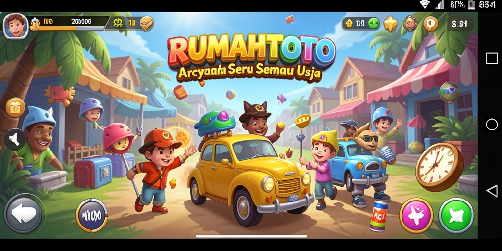Gameplay RUMAHTOTO yang seru dan menantang di layar.