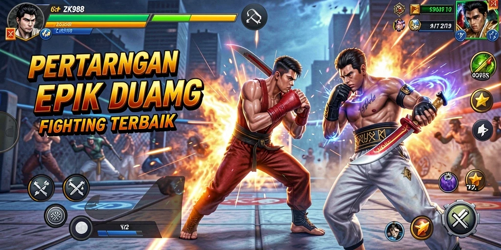 Tampilan gameplay ZK988 menampilkan pertarungan yang intens dan karakter yang dinamis.